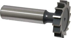 Interstate - 1-1/4" Diam x 1/4" Face Width, High Speed Steel, 14 Teeth, Shank Connection Woodruff Keyseat Cutter - Uncoated, 2-1/4" OAL x 1/2" Shank, Straight Teeth, ANSI 810, Old Standard 21 - Top Tool & Supply