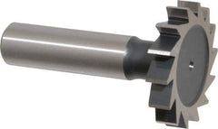 Interstate - 1-3/8" Diam x 1/4" Face Width, High Speed Steel, 14 Teeth, Shank Connection Woodruff Keyseat Cutter - Uncoated, 2-1/4" OAL x 1/2" Shank, Straight Teeth, ANSI 811, Old Standard 22 - Top Tool & Supply