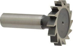 Interstate - 1-1/2" Diam x 1/4" Face Width, High Speed Steel, 16 Teeth, Shank Connection Woodruff Keyseat Cutter - Uncoated, 2-1/4" OAL x 1/2" Shank, Straight Teeth, ANSI 812, Old Standard 24 - Top Tool & Supply