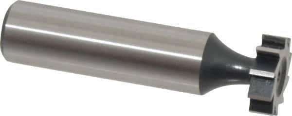 Interstate - 5/8" Diam x 3/16" Face Width, High Speed Steel, 8 Teeth, Shank Connection Woodruff Keyseat Cutter - Uncoated, 2-3/16" OAL x 1/2" Shank, Straight Teeth, ANSI 605, Old Standard 61 - Top Tool & Supply