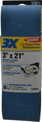 Norton - 3" Wide x 21" OAL, 120 Grit, Zirconia Alumina Abrasive Belt - Zirconia Alumina, Fine, Coated, Y Weighted Cloth Backing, Series 3X - Top Tool & Supply