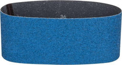 Norton - 4" Wide x 24" OAL, 36 Grit, Zirconia Alumina Abrasive Belt - Zirconia Alumina, Very Coarse, Coated, Y Weighted Cloth Backing, Series 3X - Top Tool & Supply