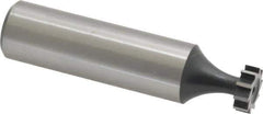 Interstate - 3/8" Diam x 1/8" Face Width, High Speed Steel, 6 Teeth, Shank Connection Woodruff Keyseat Cutter - Uncoated, 2-1/8" OAL x 1/2" Shank, Straight Teeth, ANSI 403, Old Standard 213 - Top Tool & Supply