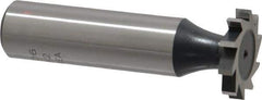 Interstate - 3/4" Diam x 1/8" Face Width, Cobalt, 10 Teeth, Shank Connection Woodruff Keyseat Cutter - Uncoated, 2-1/8" OAL x 1/2" Shank, Straight Teeth, ANSI 406, Old Standard 7 - Top Tool & Supply