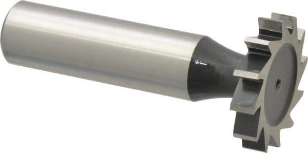 Interstate - 1" Diam x 3/16" Face Width, Cobalt, 12 Teeth, Shank Connection Woodruff Keyseat Cutter - Uncoated, 2-3/16" OAL x 1/2" Shank, Straight Teeth, ANSI 608, Old Standard 13 - Top Tool & Supply