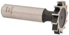 Interstate - 1-1/8" Diam x 3/16" Face Width, Cobalt, 12 Teeth, Shank Connection Woodruff Keyseat Cutter - Uncoated, 2-3/16" OAL x 1/2" Shank, Straight Teeth, ANSI 609, Old Standard 16 - Top Tool & Supply