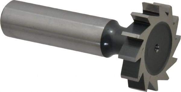 Interstate - 1-1/8" Diam x 1/4" Face Width, Cobalt, 12 Teeth, Shank Connection Woodruff Keyseat Cutter - Uncoated, 2-1/4" OAL x 1/2" Shank, Straight Teeth, ANSI 809, Old Standard 18 - Top Tool & Supply