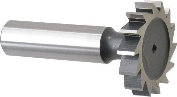 Interstate - 1-1/4" Diam x 1/4" Face Width, Cobalt, 14 Teeth, Shank Connection Woodruff Keyseat Cutter - Uncoated, 2-1/4" OAL x 1/2" Shank, Straight Teeth, ANSI 810, Old Standard 21 - Top Tool & Supply