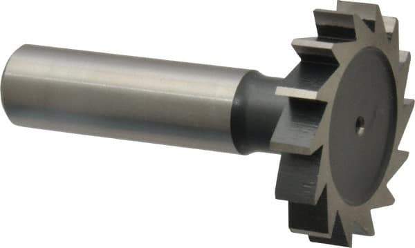 Interstate - 1-3/8" Diam x 1/4" Face Width, Cobalt, 14 Teeth, Shank Connection Woodruff Keyseat Cutter - Uncoated, 2-1/4" OAL x 1/2" Shank, Straight Teeth, ANSI 811, Old Standard 22 - Top Tool & Supply