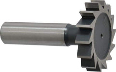 Interstate - 1-1/2" Diam x 5/16" Face Width, Cobalt, 16 Teeth, Shank Connection Woodruff Keyseat Cutter - Uncoated, 2-5/16" OAL x 1/2" Shank, Straight Teeth, ANSI 1012, Old Standard 25 - Top Tool & Supply