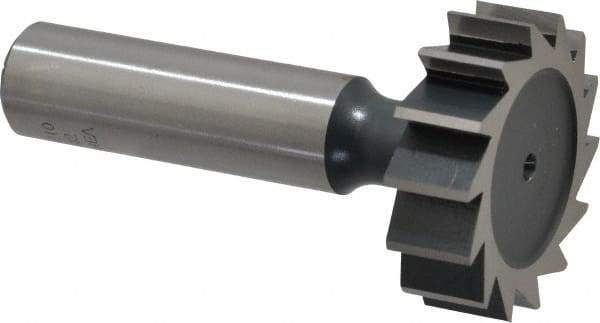 Interstate - 1-1/4" Diam x 3/8" Face Width, Cobalt, 14 Teeth, Shank Connection Woodruff Keyseat Cutter - Uncoated, 2-3/8" OAL x 1/2" Shank, Straight Teeth, ANSI 1210, Old Standard E - Top Tool & Supply