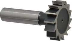 Interstate - 1-3/8" Diam x 3/8" Face Width, Cobalt, 14 Teeth, Shank Connection Woodruff Keyseat Cutter - Uncoated, 2-3/8" OAL x 1/2" Shank, Straight Teeth, ANSI 1211, Old Standard F - Top Tool & Supply