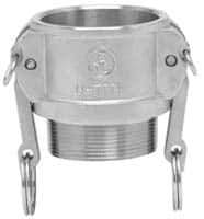 EVER-TITE Coupling Products - 3" Aluminum Cam & Groove Suction & Discharge Hose Female Coupler Male NPT Thread - Part B, 3" Thread, 125 Max psi - Top Tool & Supply