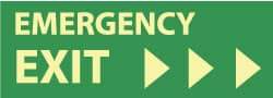 NMC - Emergency Exit, Plastic Exit Sign - 14" Wide x 5" High, Glow-in-the-Dark - Top Tool & Supply