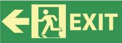 NMC - Exit, Plastic Exit Sign - 14" Wide x 5" High, Glow-in-the-Dark - Top Tool & Supply