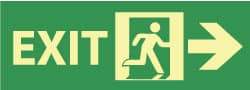 NMC - Exit, Pressure Sensitive Vinyl Exit Sign - 14" Wide x 5" High, Glow-in-the-Dark - Top Tool & Supply