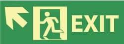 NMC - Exit, Plastic Exit Sign - 14" Wide x 5" High, Glow-in-the-Dark - Top Tool & Supply