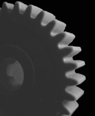 Made in USA - 24 Pitch, 1.041" Pitch Diam, 1-1/8" OD, 25 Tooth Spur Gear - 1/4" Face Width, 1/4" Bore Diam, 39/64" Hub Diam, 20° Pressure Angle, Acetal - Top Tool & Supply