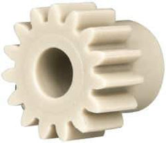 Made in USA - 20 Pitch, 3/4" Pitch Diam, 0.85" OD, 15 Tooth Spur Gear - 3/8" Face Width, 5/16" Bore Diam, 19/32" Hub Diam, 20° Pressure Angle, Acetal - Top Tool & Supply