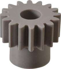 Made in USA - 20 Pitch, 0.8" Pitch Diam, 0.9" OD, 16 Tooth Spur Gear - 3/8" Face Width, 5/16" Bore Diam, 39/64" Hub Diam, 20° Pressure Angle, Acetal - Top Tool & Supply