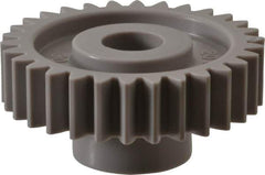 Made in USA - 20 Pitch, 1-1/2" Pitch Diam, 1.6" OD, 30 Tooth Spur Gear - 3/8" Face Width, 3/8" Bore Diam, 47/64" Hub Diam, 20° Pressure Angle, Acetal - Top Tool & Supply