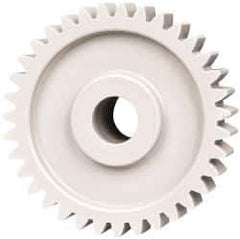 Made in USA - 20 Pitch, 1-3/4" Pitch Diam, 1.85" OD, 35 Tooth Spur Gear - 3/8" Face Width, 3/8" Bore Diam, 47/64" Hub Diam, 20° Pressure Angle, Acetal - Top Tool & Supply