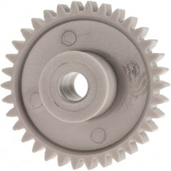 Made in USA - 24 Pitch, 1.416" Pitch Diam, 1-1/2" OD, 34 Tooth Spur Gear - 1/4" Face Width, 1/4" Bore Diam, 39/64" Hub Diam, 20° Pressure Angle, Acetal - Top Tool & Supply