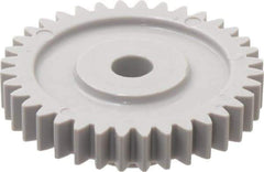 Made in USA - 24 Pitch, 1-1/2" Pitch Diam, 1.583" OD, 36 Tooth Spur Gear - 1/4" Face Width, 1/4" Bore Diam, 5/8" Hub Diam, 20° Pressure Angle, Acetal - Top Tool & Supply