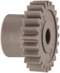 Made in USA - 32 Pitch, 3/4" Pitch Diam, 13/16" OD, 24 Tooth Spur Gear - 3/16" Face Width, 3/16" Bore Diam, 1/2" Hub Diam, 20° Pressure Angle, Acetal - Top Tool & Supply