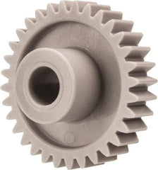 Made in USA - 32 Pitch, 1-3/16" Pitch Diam, 1-1/4" OD, 38 Tooth Spur Gear - 3/16" Face Width, 1/4" Bore Diam, 39/64" Hub Diam, 20° Pressure Angle, Acetal - Top Tool & Supply