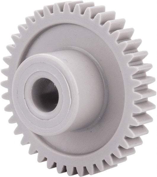 Made in USA - 32 Pitch, 1-1/4" Pitch Diam, 1-5/16" OD, 40 Tooth Spur Gear - 3/16" Face Width, 1/4" Bore Diam, 39/64" Hub Diam, 20° Pressure Angle, Acetal - Top Tool & Supply