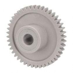 Made in USA - 32 Pitch, 1-3/8" Pitch Diam, 1-7/16" OD, 44 Tooth Spur Gear - 3/16" Face Width, 1/4" Bore Diam, 39/64" Hub Diam, 20° Pressure Angle, Acetal - Top Tool & Supply