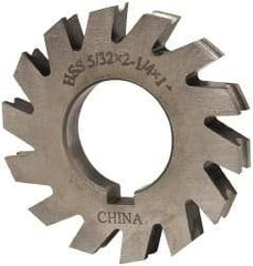 Value Collection - 5/64" Radius, 5/32" Circle Diam, 2-1/4" Cutter Diam, 0.1563" Cutting Width, Arbor Connection, Concave Radius Cutter - High Speed Steel, Oxide Finish, Form Relieved, 10 Teeth - Top Tool & Supply