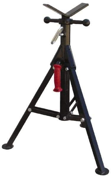 Value Collection - 1/4" to 12" Pipe Capacity, Portable Folding Vee-Head Stand - 27" to 41" High, 2,000 Lb Capacity - Top Tool & Supply