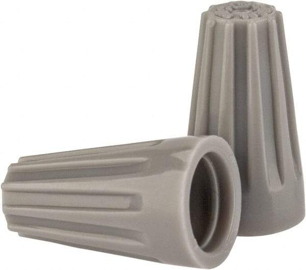 Ideal - 2, 22 to 2, 16 AWG, 300 Volt, Flame Retardant, Standard Twist on Wire Connector - Gray, 221°F - Top Tool & Supply