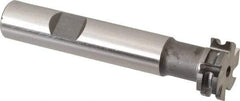 Made in USA - 1/16" Radius, 1/8" Circle Diam, 3/4" Diam x 0.26" Wide Cut, High Speed Steel Concave Radius Cutter - 3" OAL, 1/2" Shank Diam, Shank Connection, Uncoated, Form Relieved, 6 Teeth, Weldon Flat - Top Tool & Supply