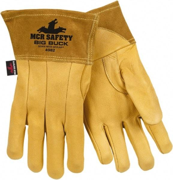 MCR Safety - Size M Unlined Deerskin Welding Glove - Tan, Pair - Top Tool & Supply