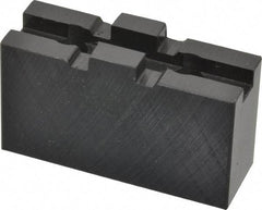 Bison - 5" Chuck Capacity, Tongue & Groove Attachment, Square Soft Lathe Chuck Jaw - 1 Jaw, Steel, 1-1/4" Btw Mount Hole Ctrs, 2-1/2" Long x 7/8" Wide x 1.52" High, 5/16" Groove - Top Tool & Supply