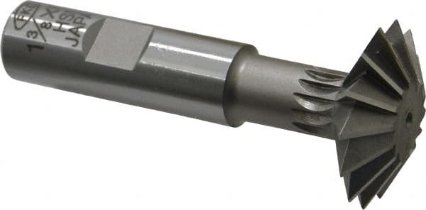 Interstate - 1-3/8° 1-3/8" Cut Diam, 7/16" Cut Width, 5/8" Shank, High Speed Steel Double-Angle Cutter - Top Tool & Supply