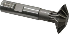 Interstate - 1-1/2° 1-1/2" Cut Diam, 1/2" Cut Width, 5/8" Shank, High Speed Steel Double-Angle Cutter - Top Tool & Supply