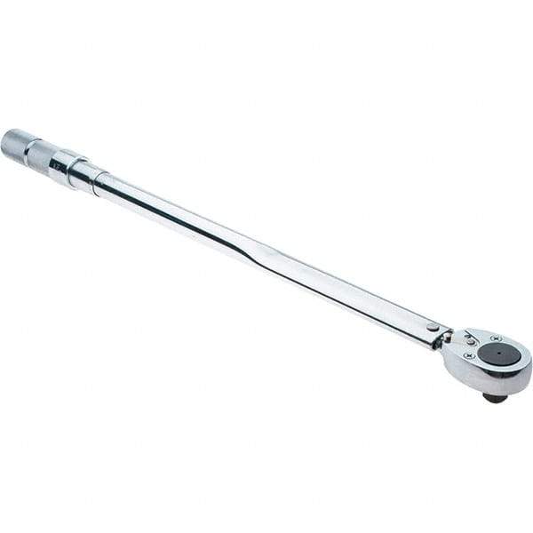 Proto - 3/4" Drive Micrometer Type Ratchet Head Torque Wrench - 142 N/m to 428 N/m Torque, 32-23/32" OAL, 1.7 N/m Graduation, Ratchet Head - Top Tool & Supply