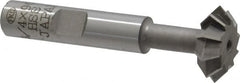 Interstate - 3/4° 3/4" Cut Diam, 1/4" Cut Width, 3/8" Shank, High Speed Steel Double-Angle Cutter - Top Tool & Supply