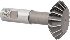 Interstate - 2-1/4° 2-1/4" Cut Diam, 3/4" Cut Width, 7/8" Shank, High Speed Steel Double-Angle Cutter - Top Tool & Supply