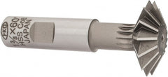 Interstate - 1-3/8° 1-3/8" Cut Diam, 7/16" Cut Width, 5/8" Shank, Cobalt Double-Angle Cutter - Top Tool & Supply