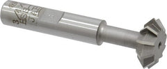 Interstate - 3/4° 3/4" Cut Diam, 1/4" Cut Width, 3/8" Shank, Cobalt Double-Angle Cutter - Top Tool & Supply