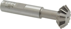 Interstate - 1° 1" Cut Diam, 3/8" Cut Width, 1/2" Shank, Cobalt Double-Angle Cutter - Top Tool & Supply