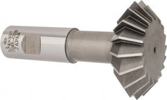 Interstate - 2-1/4° 2-1/4" Cut Diam, 3/4" Cut Width, 7/8" Shank, Cobalt Double-Angle Cutter - Top Tool & Supply