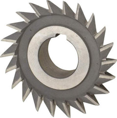 Value Collection - 3" Diam x 3/4" Width of Cut, 45° Included Angle, Arbor Connection, High Speed Steel Single Angle Cutter - Right Hand Cut, Oxide Finish - Top Tool & Supply