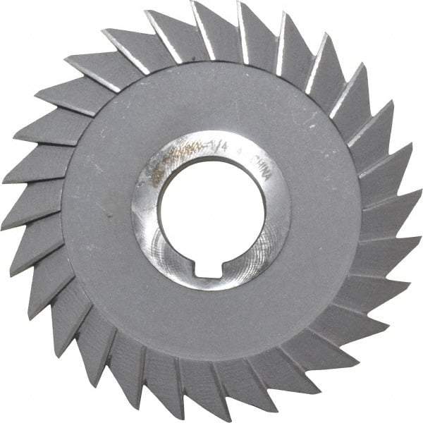 Interstate - 5" Diam x 3/4" Width of Cut, 45° Included Angle, Arbor Connection, High Speed Steel Single Angle Cutter - Right Hand Cut, Oxide Finish - Top Tool & Supply