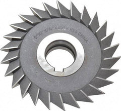 Value Collection - 5" Diam x 1" Width of Cut, 45° Included Angle, Arbor Connection, High Speed Steel Single Angle Cutter - Right Hand Cut, Oxide Finish - Top Tool & Supply